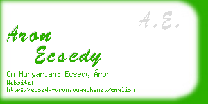 aron ecsedy business card