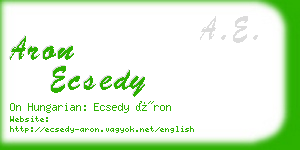 aron ecsedy business card